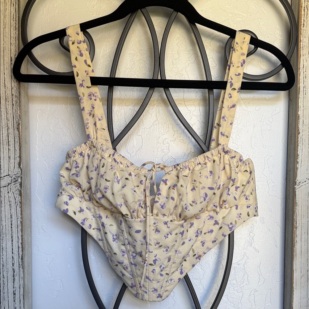 Princess Polly | Floral Corset Top with Straps | Size 6